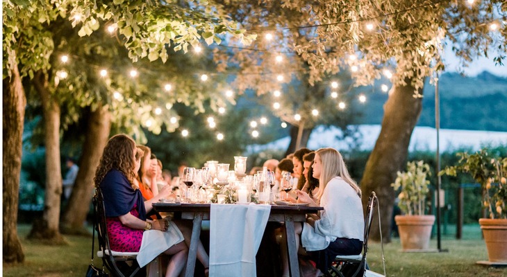 Tuscany outdoor wedding reception