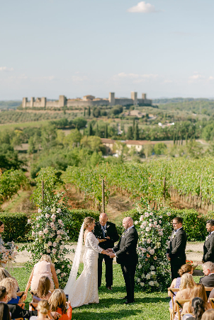 Dreamy vineyard wedding ceremony in Tuscany