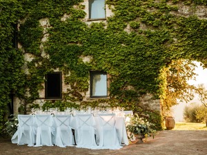 Intimate destination wedding in Cortona Italy - Elegant tablescape