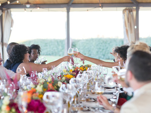 Colourful summer destination wedding in Cortona villa, Tuscany