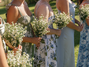 Tuscany whimsical garden-style bridesmaids' bouquets